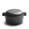 JZ Planet 6L Cast Iron Pot with Functional Pan Lid - 2-in-1 Dutch Oven & Skillet Combo, 4.8L Capacity, 32cm - Heavy-Duty Cast Iron Casserole with Lid/Grill Pan - For Stovetop, Oven & Campfire Cooking