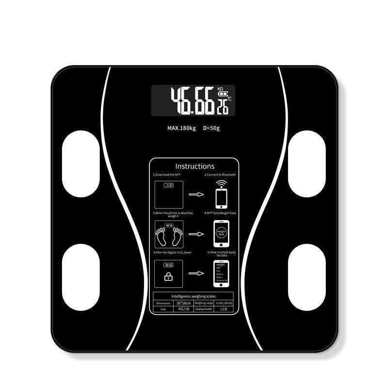 JZ Planet Bluetooth Smart Body Fat Scale - White Digital Weight Scale with App Sync, USB Rechargeable, 13 Body Metrics, LED Display - Slim ABS+Glass Design for Home, Gym, Fitness & Wellness Tracking