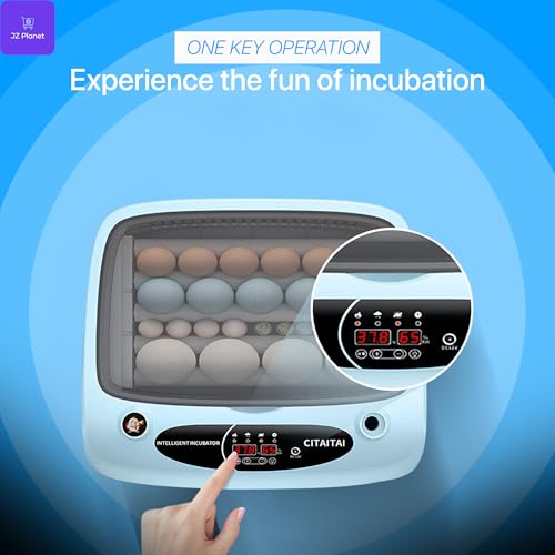 Automatic 12 Egg Incubator - Digital Hatching Machine with Temperature Control & Auto Egg Turner - 80W Energy Efficient, Compact Design - PP Plastic Poultry Incubator for Chicken, Duck, Quail