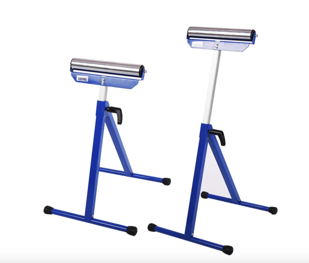 JZ Planet 1 Pack Folding Roller Stand - Heavy-Duty Steel Construction, 60kg Load Capacity - Adjustable Support Stand with Smooth Roller Head - Ideal for Woodworking, Cutting, & Material Feeding
