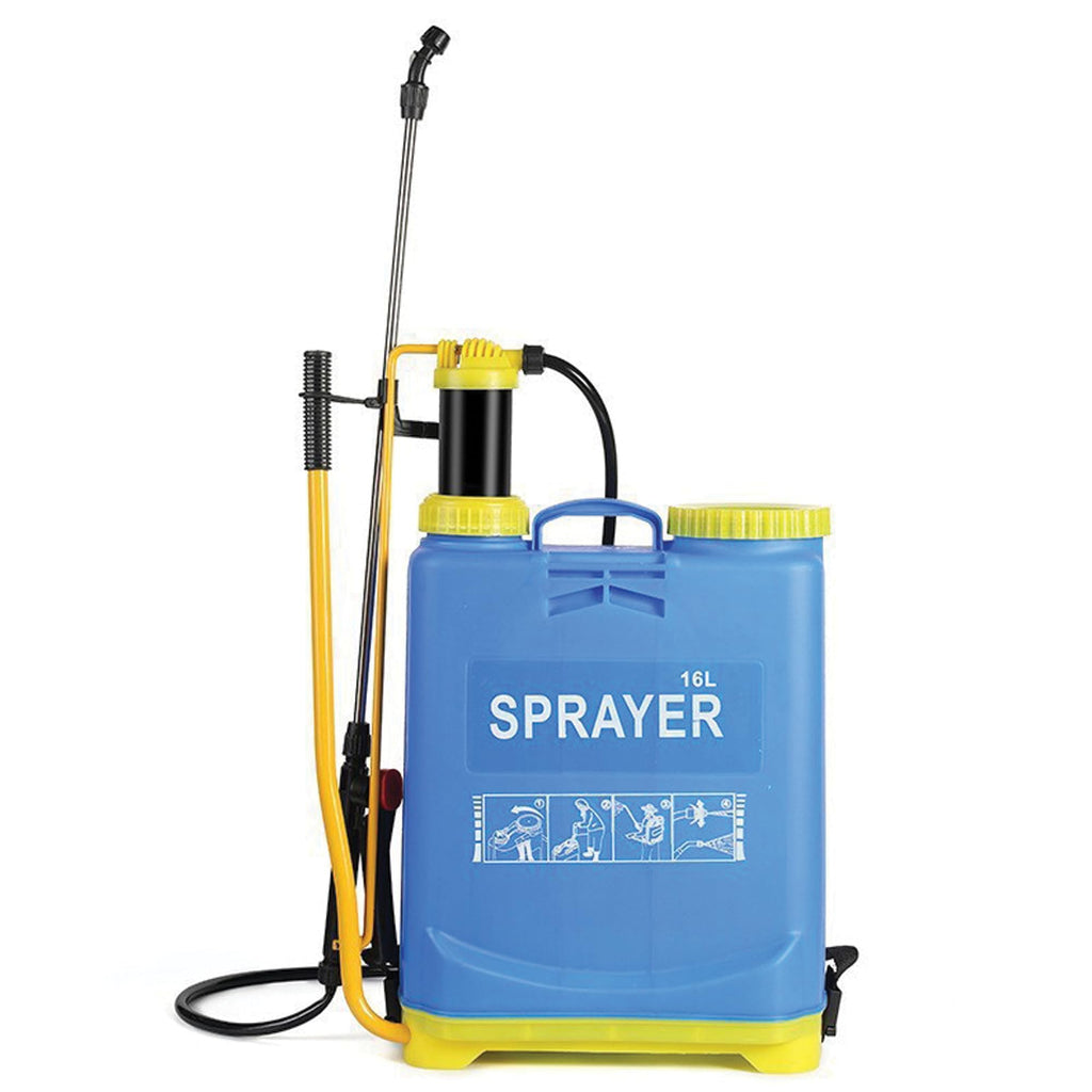 JZ Planet 16L Backpack Pressure Sprayer - Manual Pump - Comfortable Padded Straps, Adjustable Nozzle - Heavy-Duty Plastic Tank for Garden, Farm, Pest Control & Cleaning