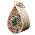 Bamboo Mason Beehive House - Tear Drop Pollinator Nest for Solitary Bees - Natural Garden Bee Habitat for Outdoor Beekeeping - Eco-Friendly Bamboo & Poplar Wood Insect Hotel for Yard & Balcony