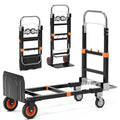 JZ Planet Folding Hand Truck - 500lbs Capacity Heavy Duty Dolly Cart - Adjustable Alloy Steel Frame with Telescoping Handle & Expandable Base - Compact, Portable Utility Trolley for Moving & Transport